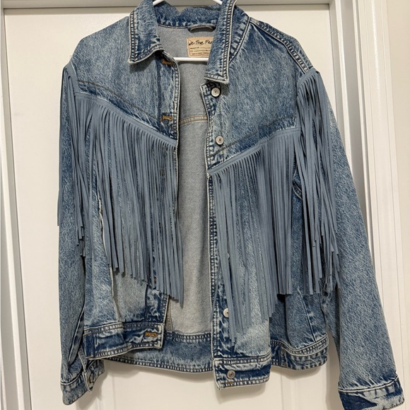 Free People Jackets & Blazers - Free People After Hours Fringe Jean Jacket